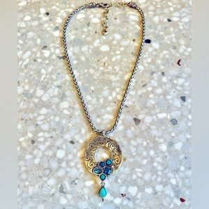 Brighton Silver Blue Turquoise necklace 16-18”